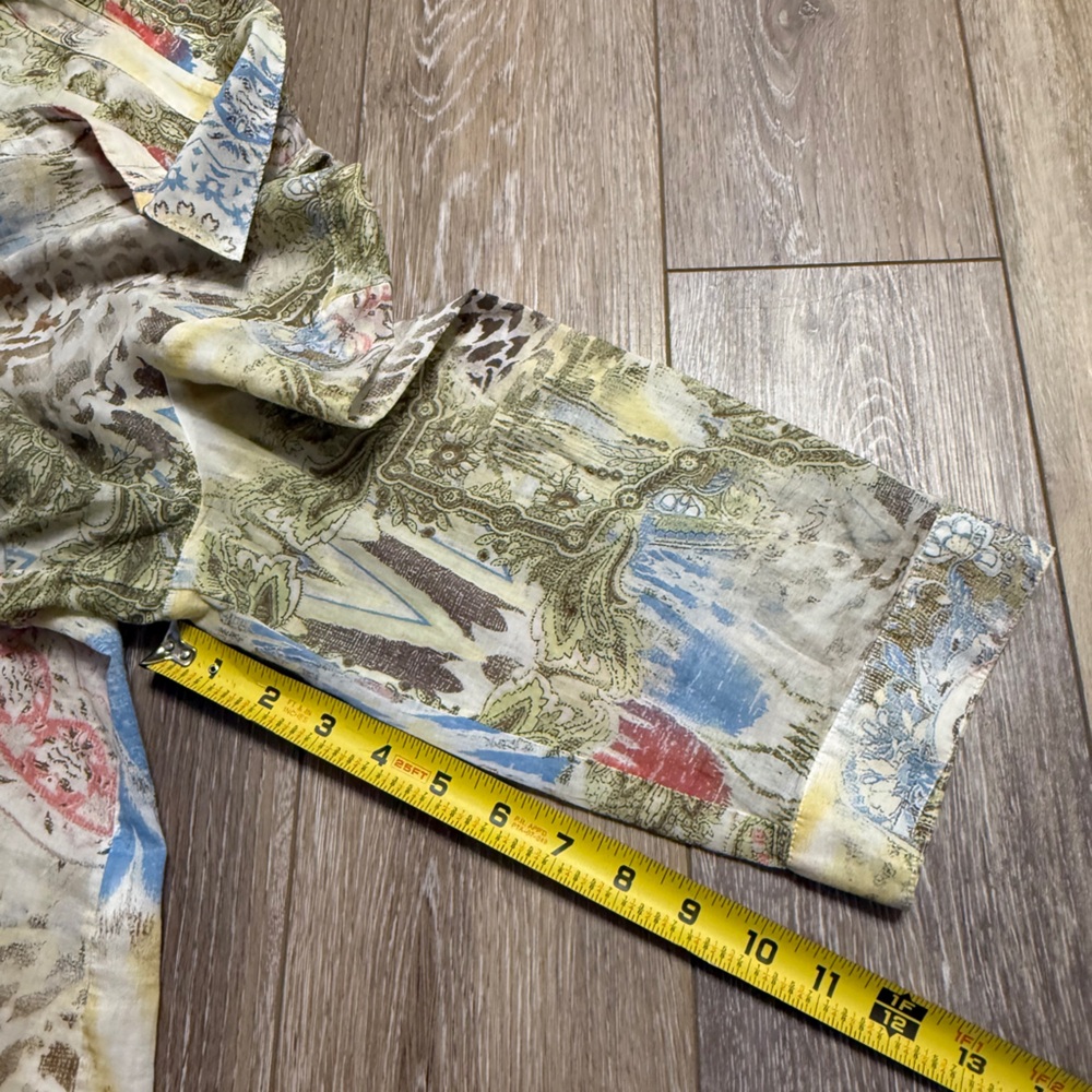 Chico's 100% Cotton Multicolor Patterned Button D… - image 8